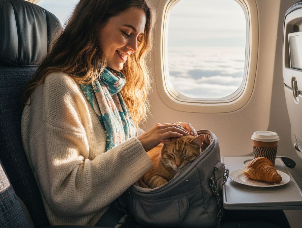 Voyager en avion avec un chat en cabine